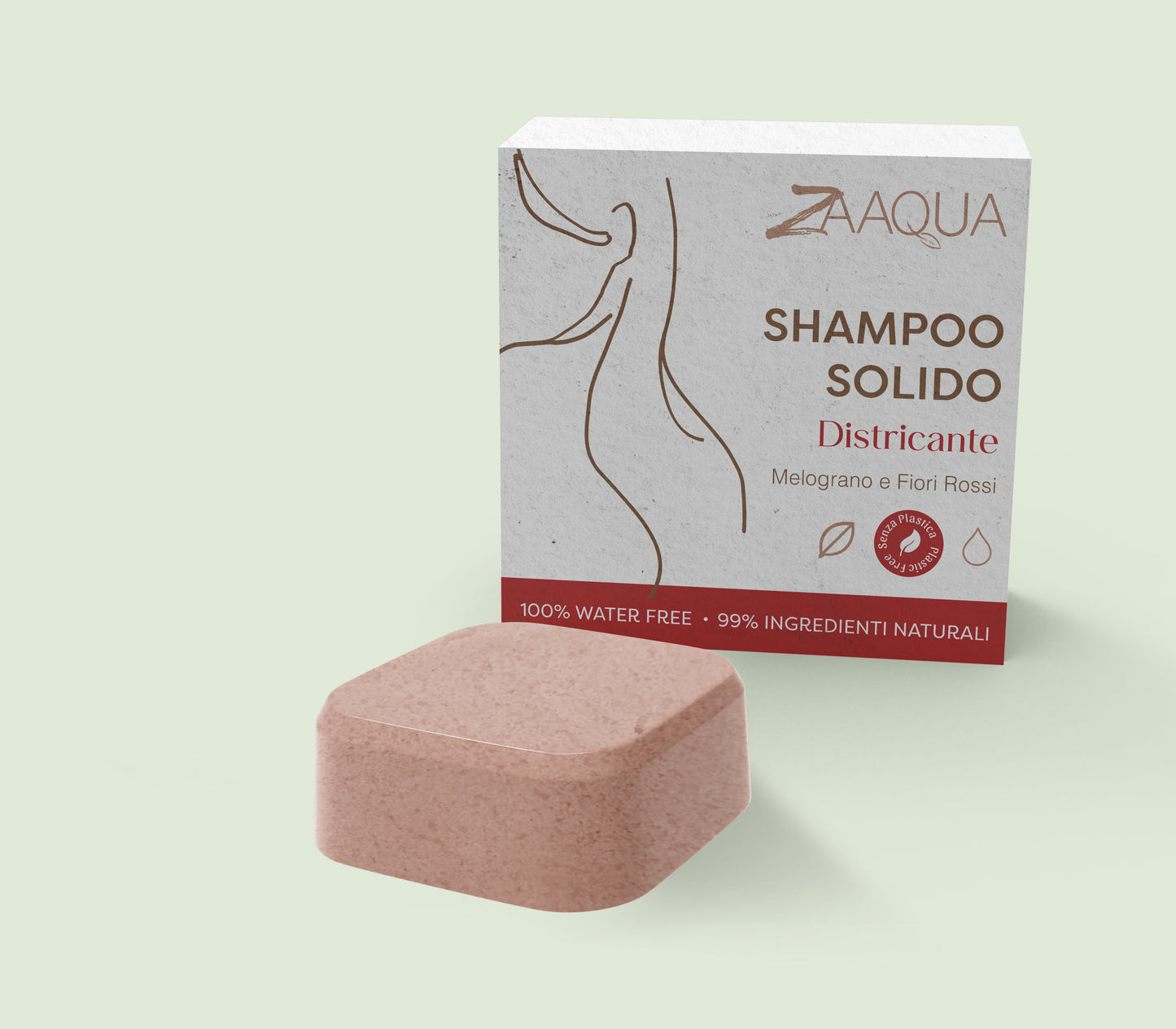 Shampoo solido districante Melograno e fiori rossi 50g