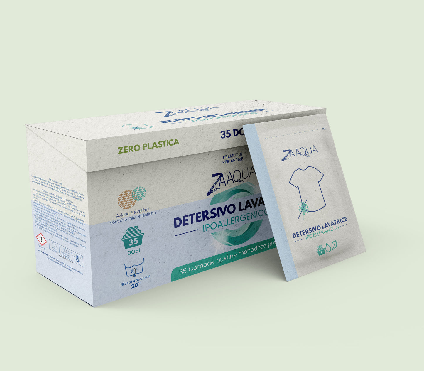Detersivo Lavatrice neutro pelli sensibili Senza Plastica – 35 pz