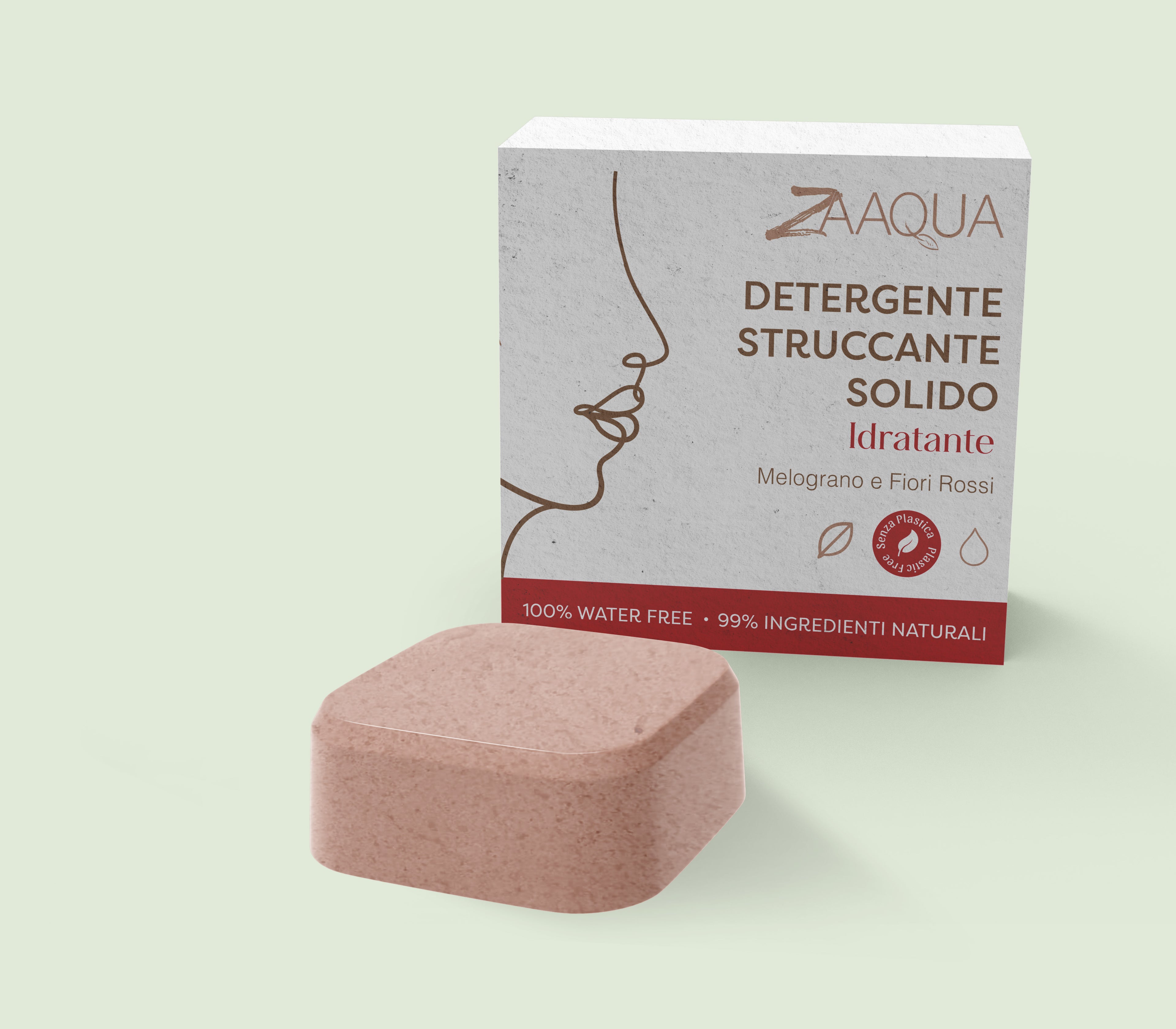 Detergente struccante solido Melograno e fiori rossi 50g