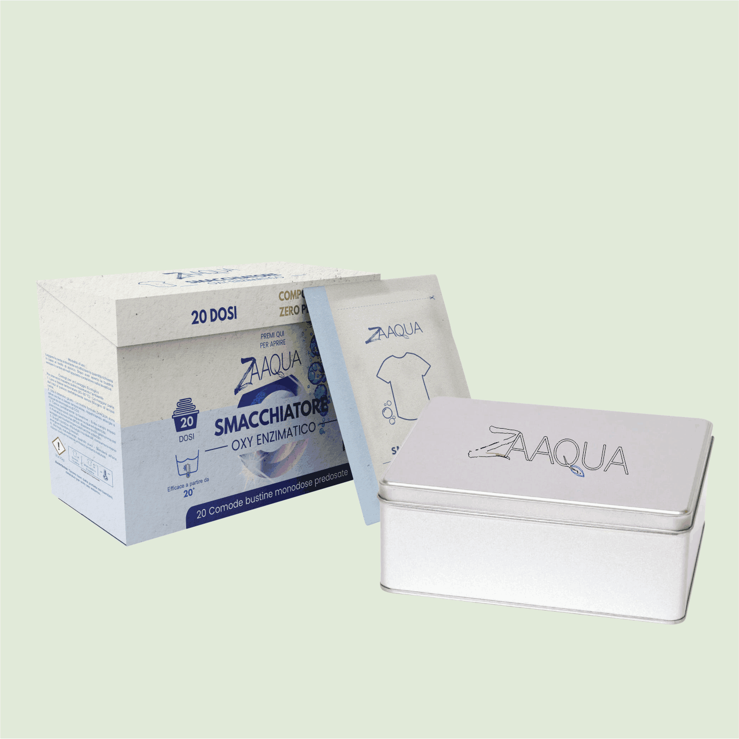 Kit Smacchiatore Lavatrice Oxy enzimatico 20 Dosi + Contenitore ermetico